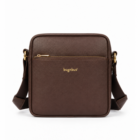 Geantă Crossbody din Piele Naturală BugnBus Saffiano Brown