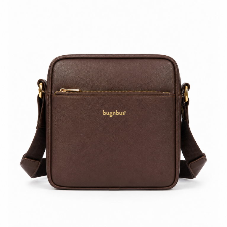 Geantă Crossbody din Piele Naturală BugnBus Saffiano Brown